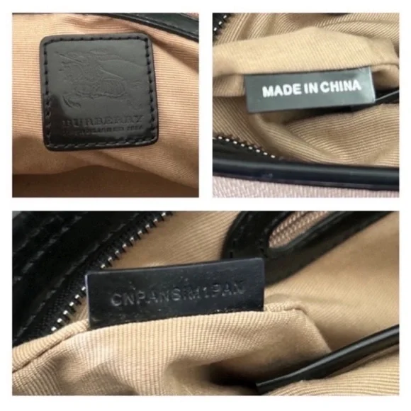 Burberry Black and Tan Checkered Tote - Picture 3 of 12